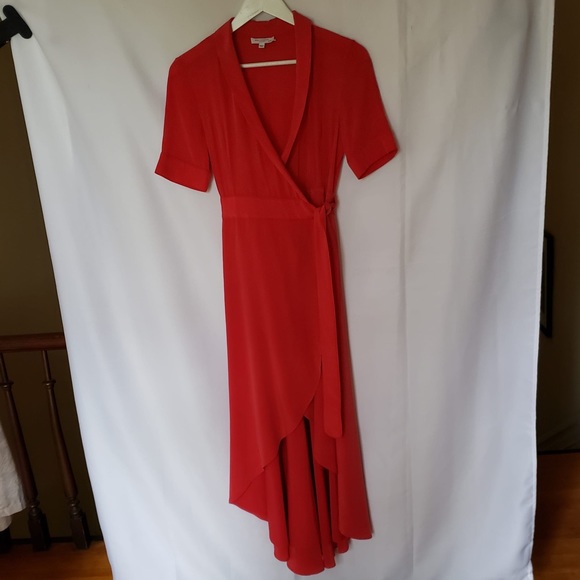 Equipment red silk wrap dress - Picture 4 of 6